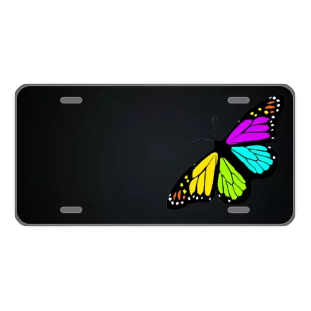Custom license plate with butterfly add names
